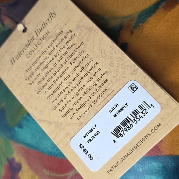 Patricia Nash Leather Calvi Watercolor Butterfly Satchel - Picture 9 of 10